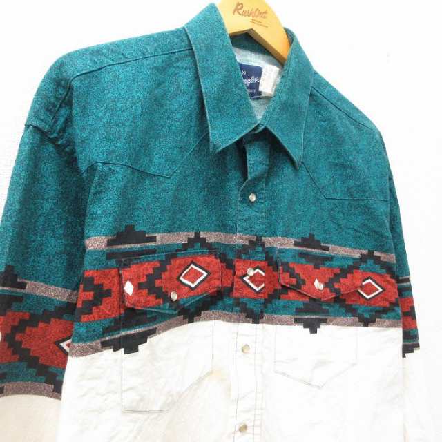 古着 ラングラー Wrangler 長袖 ウエスタン シャツ メンズ 90年代 90s