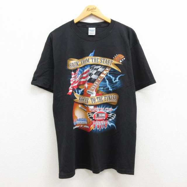 古着 半袖 ビンテージ Tシャツ メンズ 00年代 00s WINSTON CUP EXTREME TRIBUTE コットン クルーネック 黒  ブラック Lサイズ 中古 古着｜au PAY マーケット