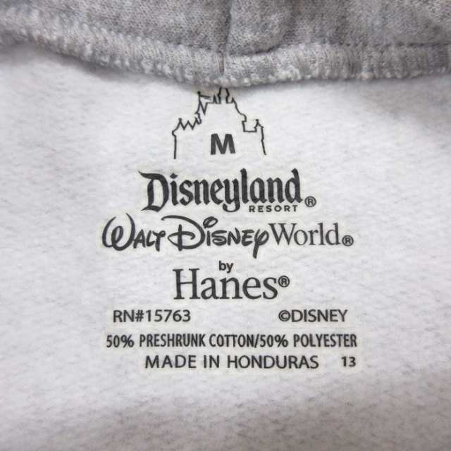 古着 ヘインズ Hanes 長袖 スウェット パーカー メンズ ディズニー DISNEY ミッキー MICKEY MOUSE 両面プリント グレー  霜降り 中古 古着｜au PAY マーケット