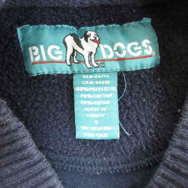 2000年代～ BIG DOGS 英文字イラスト スウェット 大きいサイズ  刺繍 アニマル ワインレッド (レディース 3XL)   O4119