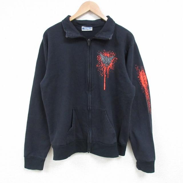古着 長袖 ロック バンド フルジップ スウェット メンズ 00年代 00s キルスウィッチエンゲイジ モックネック ハイネック 黒 ブ 中古 古着