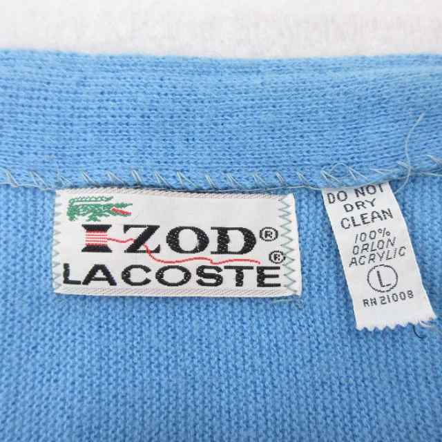 古着 ラコステ LACOSTE IZOD 長袖 ブランド ニット カーディガン