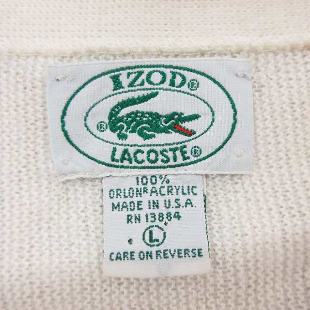 古着 ラコステ LACOSTE IZOD 長袖 ブランド ニット カーディガン