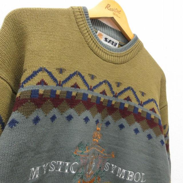 XL★古着 長袖 シャツ メンズ 90年代 90s Symbol 刺繍 大きいサイズ コットン ボタンダウン 薄紺系 ネイビー 24feb01 中古 トップス XL⁄古着 長袖 ブランド シャツ メンズ 90s ワンポイントロゴ