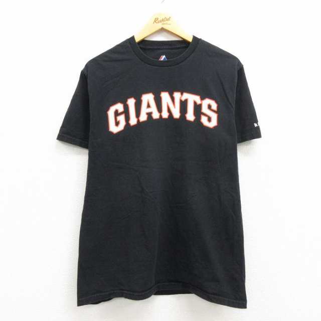 古着 マジェスティック 半袖 Tシャツ メンズ MLB サンフランシスコジャイアンツ コットン クルーネック 黒 ブラック メジャー 中古 古着｜au  PAY マーケット