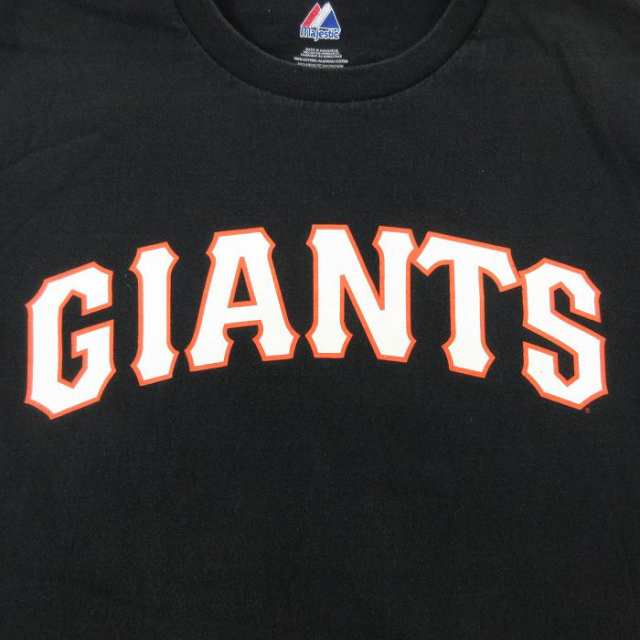 古着 マジェスティック 半袖 Tシャツ メンズ MLB サンフランシスコジャイアンツ コットン クルーネック 黒 ブラック メジャー 中古 古着｜au  PAY マーケット