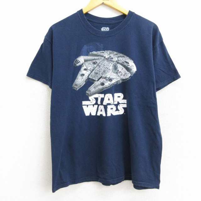 古着 半袖 Tシャツ メンズ スターウォーズ STAR WARS コットン クルーネック 紺 ネイビー Lサイズ 中古 中古 古着｜au PAY  マーケット