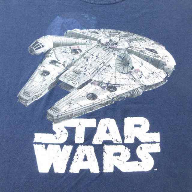 古着 半袖 Tシャツ メンズ スターウォーズ STAR WARS コットン クルーネック 紺 ネイビー Lサイズ 中古 中古 古着｜au PAY  マーケット