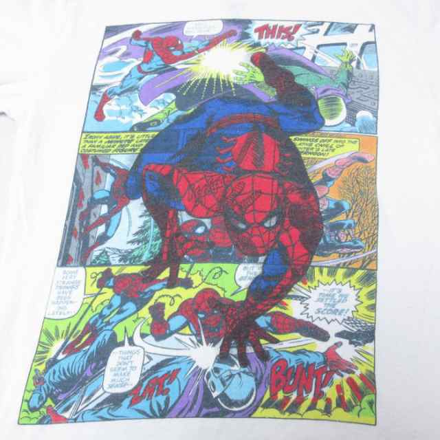 古着 半袖 Tシャツ メンズ マーベル スパイダーマン クルーネック 白