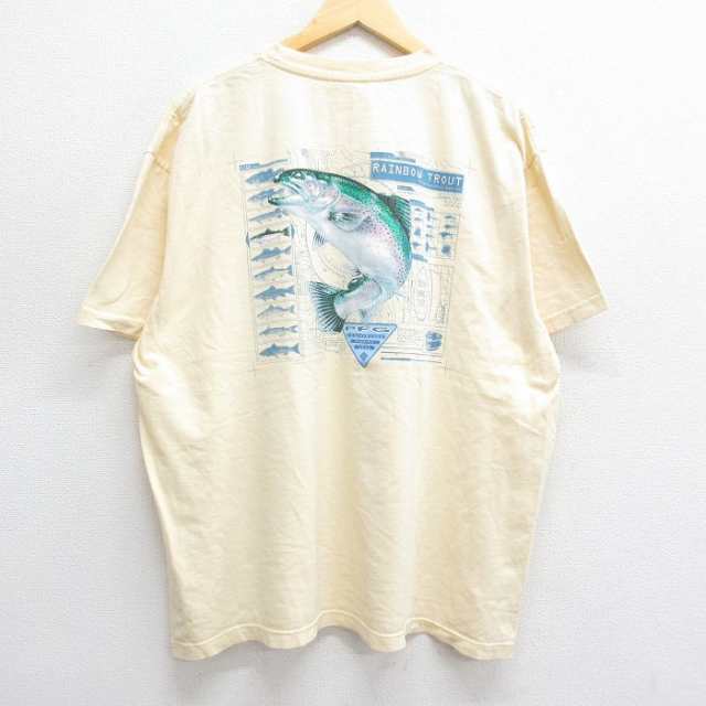 古着 コロンビア COLUMBIA 半袖 ブランド Tシャツ メンズ 魚 PFG 胸