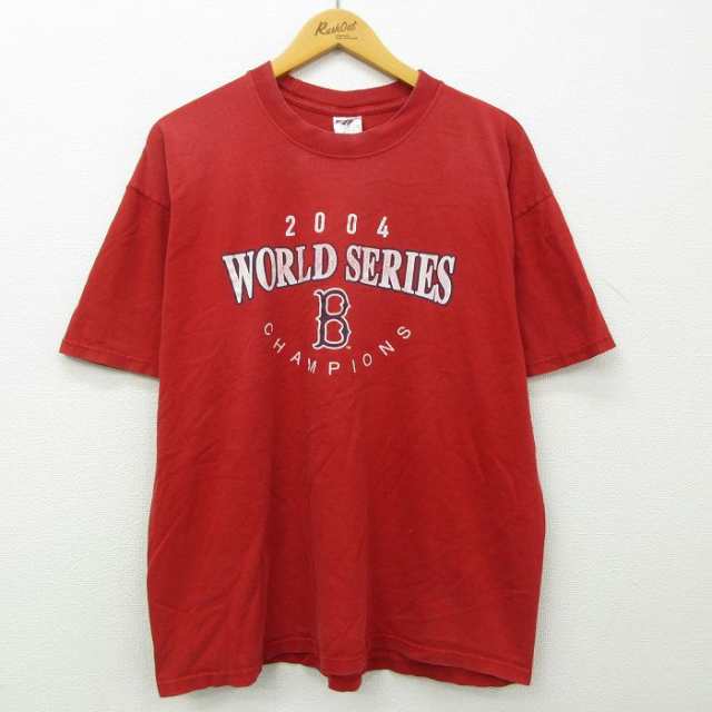 古着 半袖 ビンテージ Tシャツ メンズ 00年代 00s MLB ボストンレッドソックス ワールドシリーズ コットン クルーネック 赤 レ 中古  古着｜au PAY マーケット