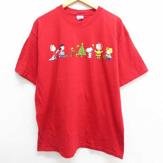 古着 半袖 ビンテージ Tシャツ メンズ 00年代 00s スヌーピー SNOOPY チャーリーブラウン クリスマス コットン クルーネック 中古  古着｜au PAY マーケット