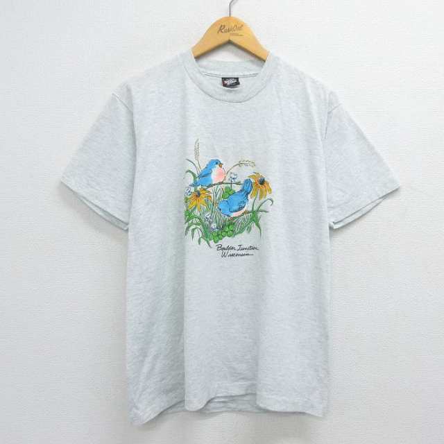 古着 半袖 ビンテージ Tシャツ メンズ 80年代 80s 花 ヒマワリ クルー