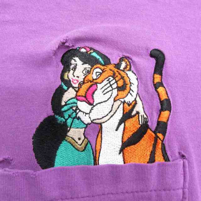 古着 半袖 ビンテージ Tシャツ メンズ 90年代 90s ディズニー DISNEY アラジン ジャスミン ラジャー 刺繍 胸ポケット付き ボロ 中古  古着の通販はau PAY マーケット - 古着屋RushOut | au PAY マーケット－通販サイト