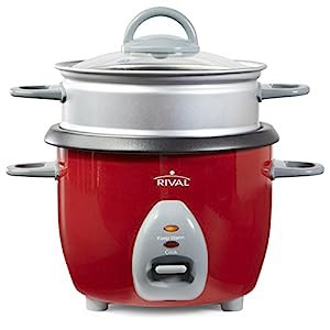 Rival 6カップ 炊飯器 スチーマーバスケット付き 赤(RC61)(中古品)の通販は