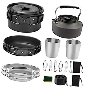 ibasenice 1 セット キャンプ 鍋 調理器具 携帯 クッキング コンロ クッキ (未使用の新古品)の通販は