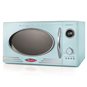 Nostalgia Retro 0.9 Cubic Foot 800-Watt Countertop Microwave Oven, Aqu(中古品)の通販は