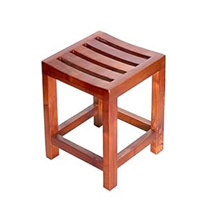 シャワースツール樟脳ウッドシャワールームバススツール防水ウッドスツール(中古品)の通販は