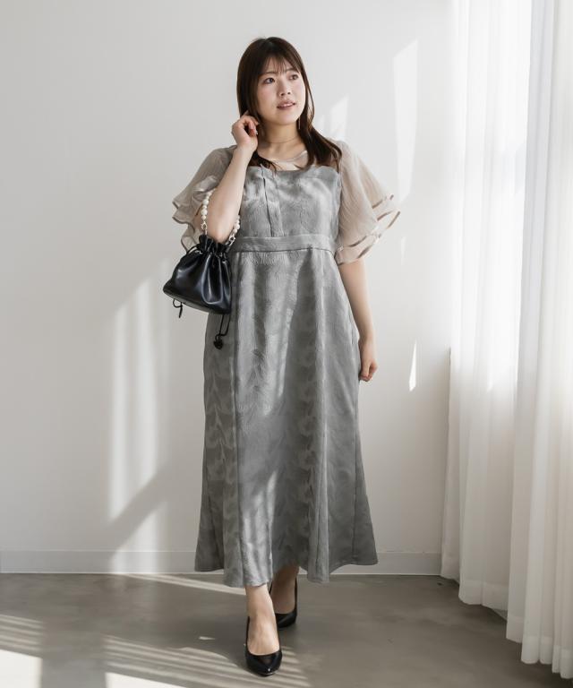 大きいサイズ/レディース/3L/4L/プリーツフレアスリーブ