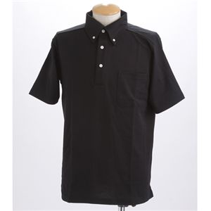 COO LBIZ 吸汗速乾ドライメッシュボタンダウン 鹿の子ポロシャツ ブラック Lサイズ〔代引不可〕の通販は 5,240円