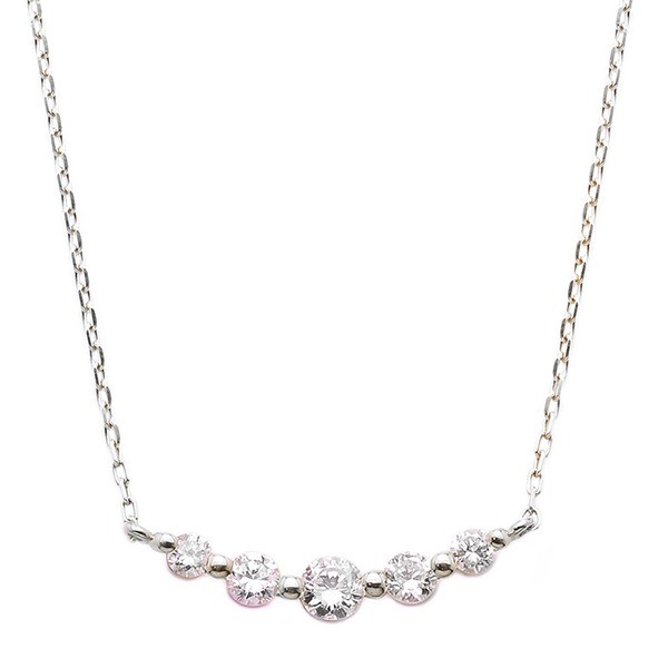 ダイヤモンド ネックレス K18 ホワイトゴールド 0.3ct 5粒 5ストーン ダイヤネックレス 0.3カラット ペンダント〔代引不可〕の通販は
