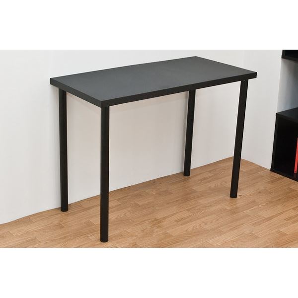 フリーテーブル(作業台/PCデスク/書斎テーブル) 幅90cm×奥行45cm ブラック(黒) 天板厚3cm〔代引不可〕の通販は