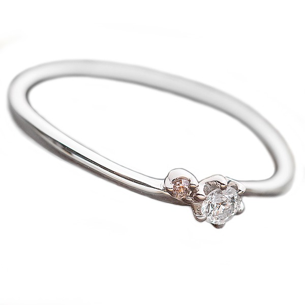 ダイヤモンド リング ダイヤ ピンクダイヤ 合計0.06ct 9号 プラチナ Pt950 指輪 ダイヤリング 鑑別カード付き〔代引不可〕の通販は