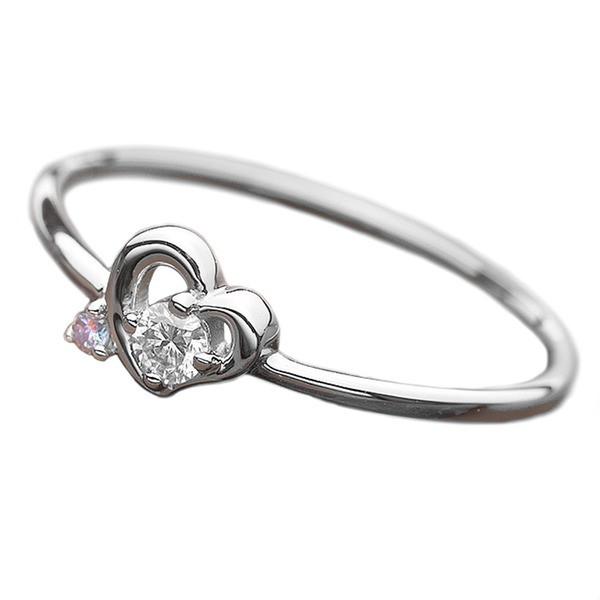 ダイヤモンド リング ダイヤ アイスブルーダイヤ 合計0.06ct 8.5号 プラチナ Pt950 ハートモチーフ 指輪 ダイヤリング 鑑別カード付き〔代引不可〕の通販は