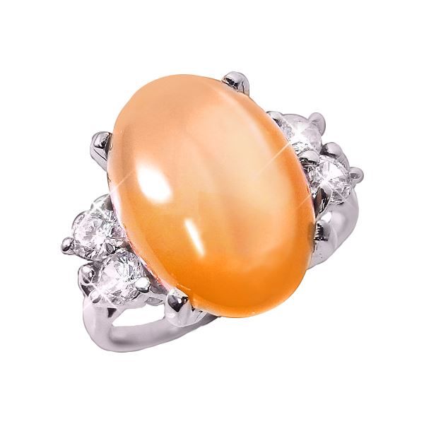 オレンジムーンストーンリング　15号〔代引不可〕の通販は