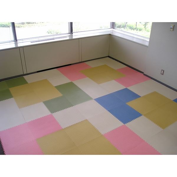 ジョイントカーペット JCA-45 16枚セット 色 ベージュ サイズ 厚10mm×タテ450mm×ヨコ450mm／枚 16枚セット寸法（1800mm×1800mm） 〔洗える〕 〔日本製〕 ... ジョイントカーペット JCA-45 16枚セット 色 グレー サイズ 厚10mm