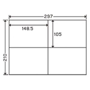東洋印刷 ナナ コピー用ラベル C4i A4／4面 500枚〔代引不可〕