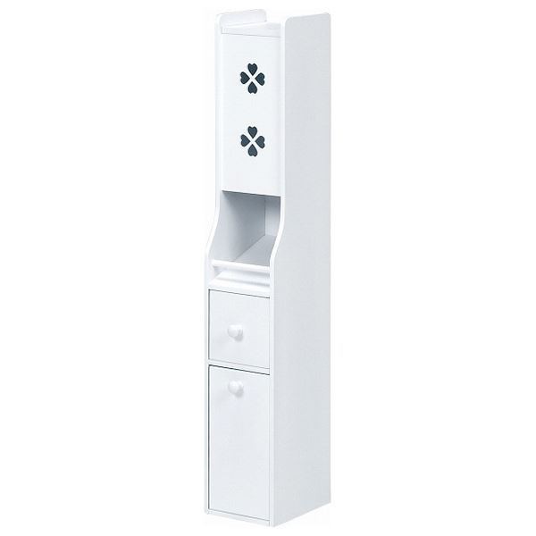 トイレラック トイレ収納 幅15.5cm×奥行19cm ホワイト 木製 スリム 省スペース 完成品 お手洗い 店舗 オフィス 備品〔代引不可〕の通販は