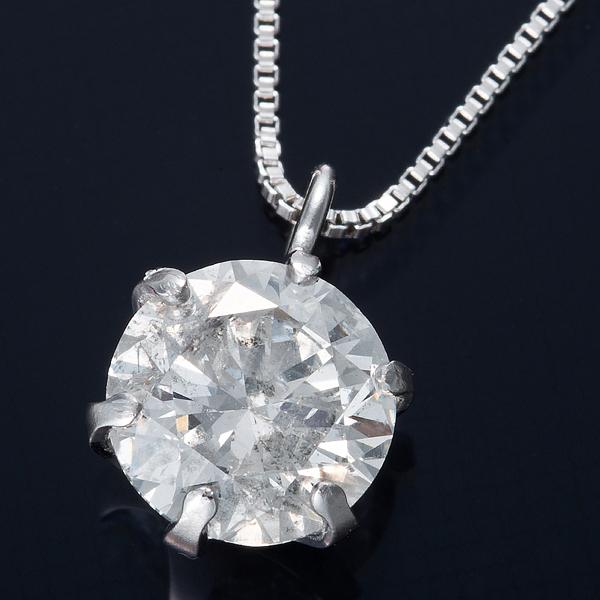 K18WG 0.5ctダイヤモンドペンダント/ネックレス ベネチアンチェーン 送料無料K18WG 0.5ct サークル ダイヤモンド ネックレス