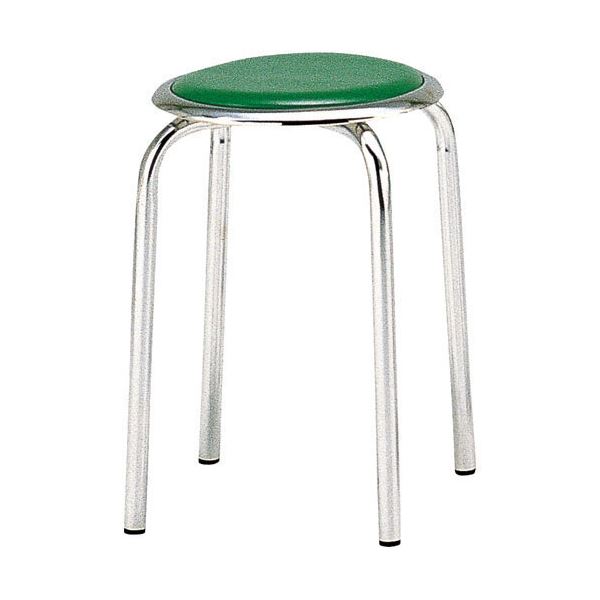TOKIO 丸イス(スタッキングチェア/スツール) M-24M グリーン ビニールシート張り〔代引不可〕の通販は