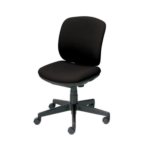 プラス 事務イス（オフィスチェア/OAチェア） プリセア KC-K56SL 肘なし BK〔代引不可〕の通販は