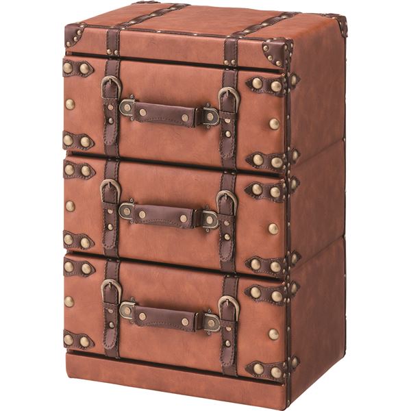 デザイン チェスト タンス 幅41cm 3段 合皮 合成皮革 I.W アイダブリュー リビング ショップ 店舗 インテリア家具 備品 什器〔代引不可〕の通販は 21,750円