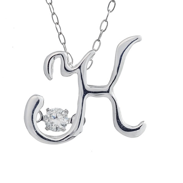 ダンシングストーン K18WG・天然ダイヤモンドシリーズイニシャル「Ｋ」ペンダント/ネックレス〔代引不可〕の通販は 41,678円