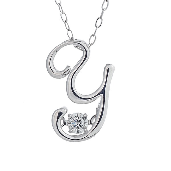 ダンシングストーン K18WG・天然ダイヤモンドシリーズイニシャル「Ｙ」ペンダント/ネックレス〔代引不可〕の通販は