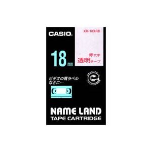 （まとめ）カシオ CASIO 透明テープ XR-18XRD 透明に赤文字 18mm〔×3セット〕〔代引不可〕 7,590円