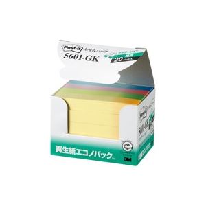 （まとめ）スリーエム 3M ポストイット ふせんハーフ 5601-GK G混色〔×3セット〕〔代引不可〕の通販は
