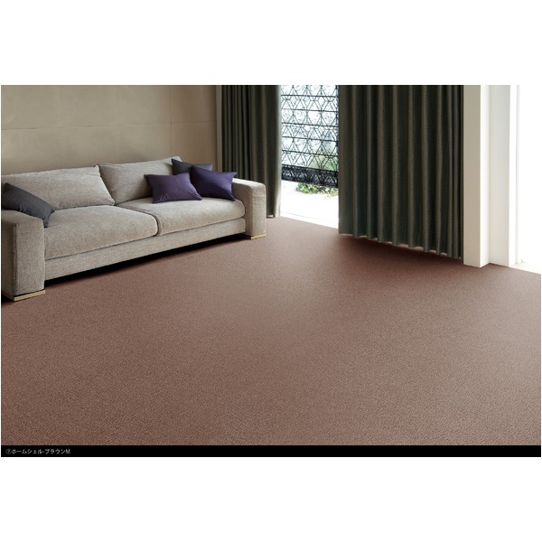 防炎 ラグカーペット/絨毯 〔江戸間10帖 352cm×440cm ブラウン〕 長方形 日本製 防ダニ ホームシェル 『ピースカーペット』〔代引不可〕の通販は
