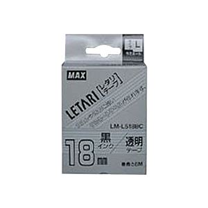 （まとめ） マックス ビーポップ ミニ（PM-36、36N、36H、24、2400）・レタリ（LM-1000、LM-2000）共通消耗品 ラミネートテープL 8m LM-L518BC 透明 黒文字 1...〔代引不可〕の通販は