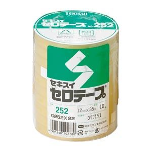 （まとめ） セキスイ セロテープ(R) No.252 （大巻）巻芯径76mm・長35m巻 C252X22 10巻入 〔×3セット〕〔代引不可〕の通販は