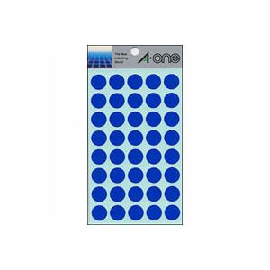 （まとめ） エーワン カラーラベル 丸型15mm径 07022 青 1P14シート（560片）入 〔×10セット〕〔代引不可〕