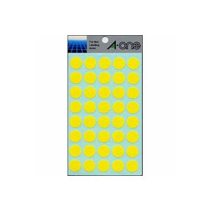 （まとめ） エーワン カラーラベル 丸型15mm径 07024 黄 1P14シート（560片）入 〔×10セット〕〔代引不可〕