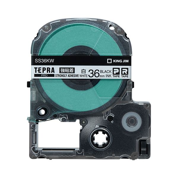（まとめ） キングジム テプラ PRO テープカートリッジ 強粘着 36mm 白／黒文字 SS36KW 1個 〔×2セット〕〔代引不可〕 7,590円