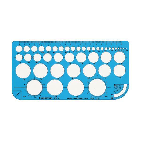 (まとめ) ステッドラー テンプレート 円定規 大 エッジ付 976 01 1枚 〔×5セット〕〔代引不可〕の通販は