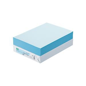 （まとめ） TANOSEE αエコカラーペーパーII A4 スカイブルー 1冊（500枚） 〔×5セット〕〔代引不可〕