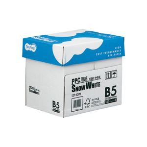（まとめ） TANOSEE PPC用紙 SNOW WHITE B5 1箱（2500枚：500枚×5冊） 〔×10セット〕〔代引不可〕
