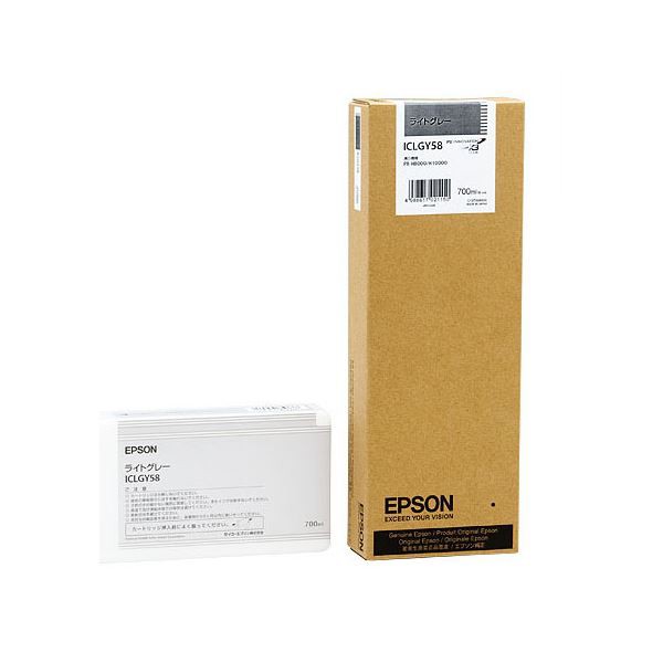 （まとめ） エプソン EPSON PX-P／K3インクカートリッジ ライトグレー 700ml ICLGY58 1個 〔×3セット〕〔代引不可〕